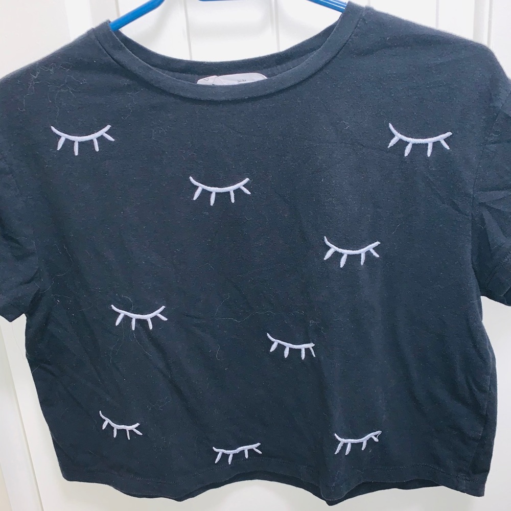 Blue notes black crop top